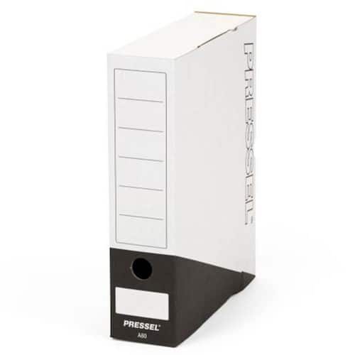 Pressel Archivbox A80, Weiß-Schwarz, 80mm, Karton, neues Design, 20 Stück Artikelbild