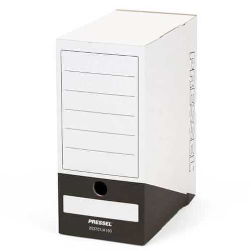 Pressel Archivbox A150, Weiß-Schwarz, 150mm, Karton, neues Design, 20 Stück Artikelbild