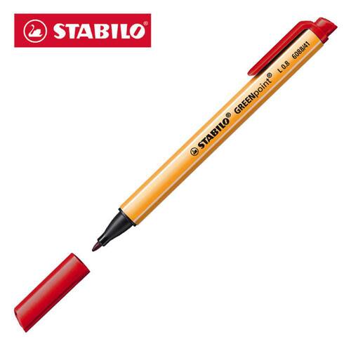 STABILO Faserschreiber GREENpoint, Faserstift, rot, 0,8mm, 1 Stück Artikelbild Secondary1 L