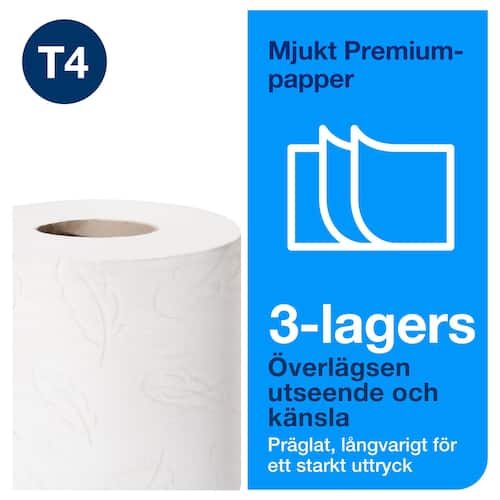 Tork Toilettenpapier Premium, WC-Papier, 3-lagig, 250 Blatt, weiß, 8 Rollen pro Packung Artikelbild Secondary3 L