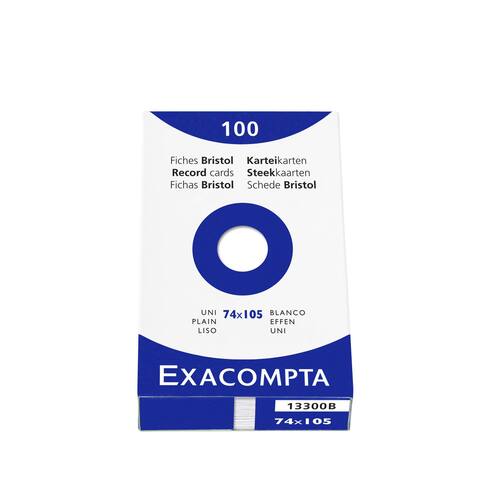 Exacompta Karteikarte, blanko, A7, Karton, 205 g/m², weiss, 100 Stück Artikelbild
