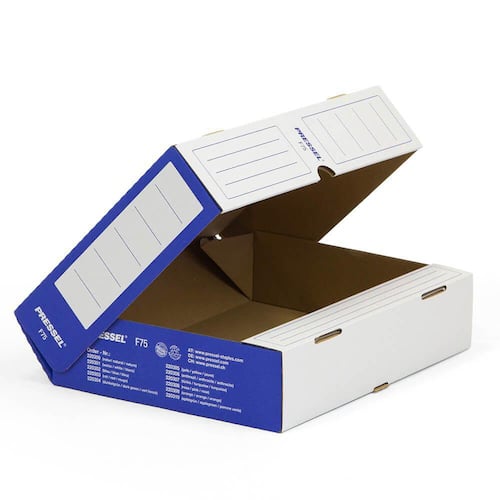Pressel Ablagebox F75, Weiß-Blau, 75 mm, 20 Stück (vorher Art.Nr. 220102) Artikelbild Secondary2 L