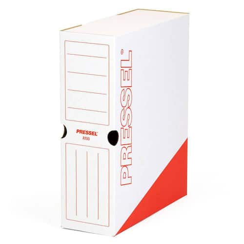 Pressel Archivbox A100, Weiß-Rot, 100mm, Karton, neues Design, 20 Stück Artikelbild Secondary1 L