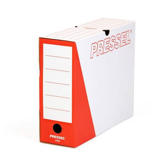 Pressel Archivbox A100, Weiß-Rot, 100mm, Karton, neues Design, 20 Stück Artikelbild Secondary2 L