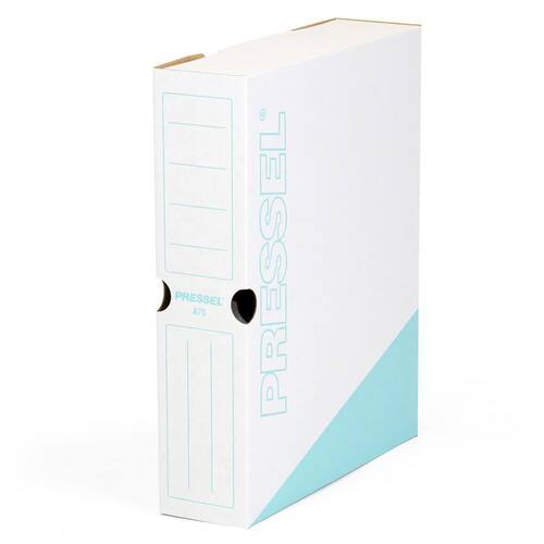 Pressel Archivbox A75, Weiß-Türkis, 75mm, Karton, neues Design, 20 Stück Artikelbild Secondary1 L