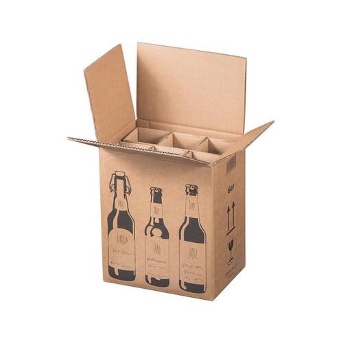 Smartbox Pro Versandkarton für 6 Flaschen Bier, 255x175x294mm, braun, 5 Stück pro Packung Artikelbild