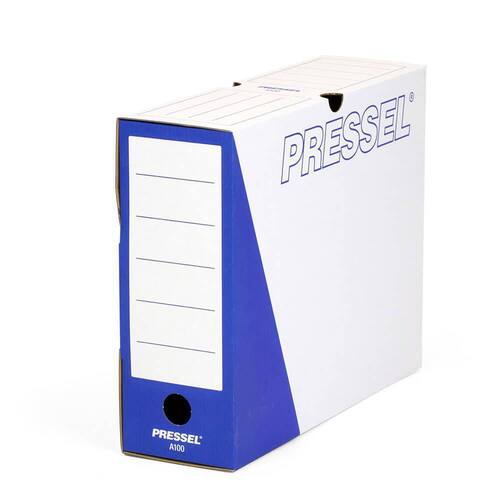Pressel Archivbox A100, Weiß-Blau, 100mm, Karton, neues Design, 20 Stück Artikelbild Secondary2 L