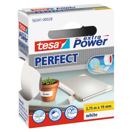 tesa® Gewebeband extra Power® Perfect, weiß, 19mmx2,75m, Nr. 56341 Artikelbild