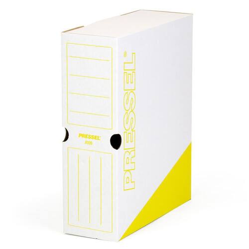 Pressel Archivbox A100, Weiß-Gelb, 100mm, Karton, neues Design, 20 Stück Artikelbild Secondary1 L