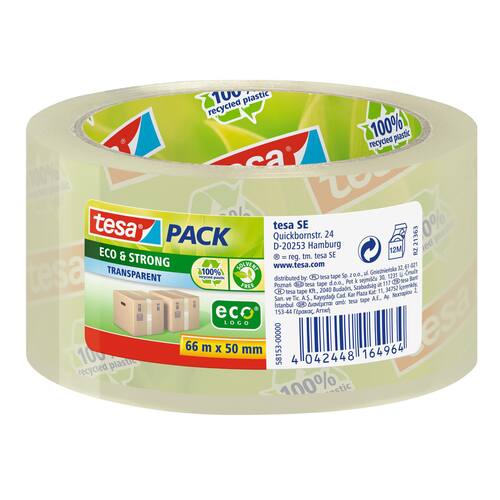 tesa® PP-Klebeband tesapack® Eco&Strong, transparent, 50mm, Nr.58153, Recycling, 1 Rolle Artikelbild
