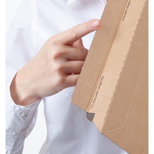 ColomPac Versandverpackung 4eckig, Planversandbox, Versandhülse, mit Haftklebeverschluss und Aufreißfaden, 430x108x108mm (A2), Braun, 10 Stück pro Packung, 3 Packungen Artikelbild Secondary8 L
