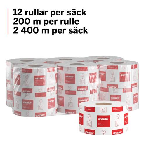 KATRIN Toalettpapper Gigant S2, 2-lagers, 1600 ark, 100 mm, vit produktfoto Secondary3 L