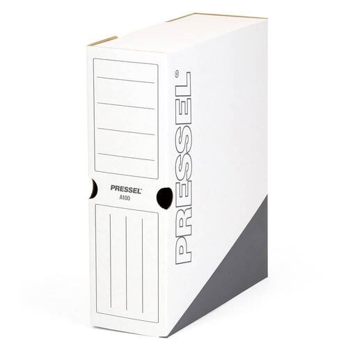 Pressel Archivbox A100, Weiß-Anthrazit, 100mm, Karton, neues Design, 20 Stück (vorher Artnr. 231107) Artikelbild Secondary1 L