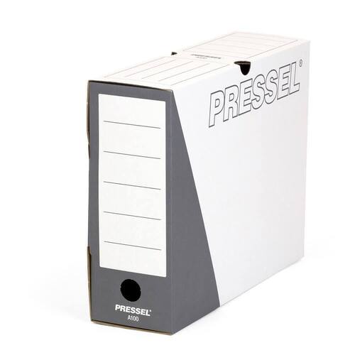 Pressel Archivbox A100, Weiß-Anthrazit, 100mm, Karton, neues Design, 20 Stück (vorher Artnr. 231107) Artikelbild Secondary2 L