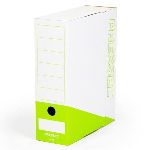 Pressel Archivbox A100, Weiß-Apfelgrün, 100mm, Karton, neues Design, 20 Stück Artikelbild