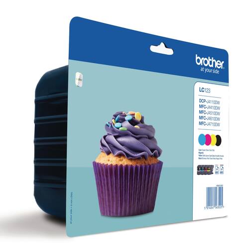 Brother Original Tintenpatrone LC-123 MULTIPACK, Druckerpatrone, Schwarz, Cyan, Magenta, Gelb, 1 Packung Artikelbild
