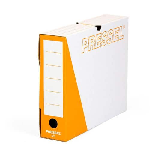 Pressel Archivbox A75, Weiß-Orange, 75mm, Karton, neues Design, 20 Stück Artikelbild Secondary2 L