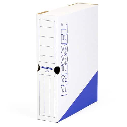 Pressel Archivbox A75, Weiß-Blau, 75mm, Karton, neues Design, 20 Stück Artikelbild Secondary1 L