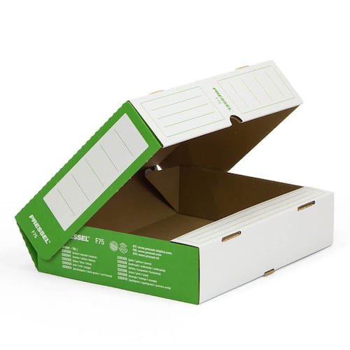 Pressel Ablagebox F75, Weiß-Dunkelgrün, 75 mm, 20 Stück (vorher Art.Nr. 220104) Artikelbild Secondary2 L