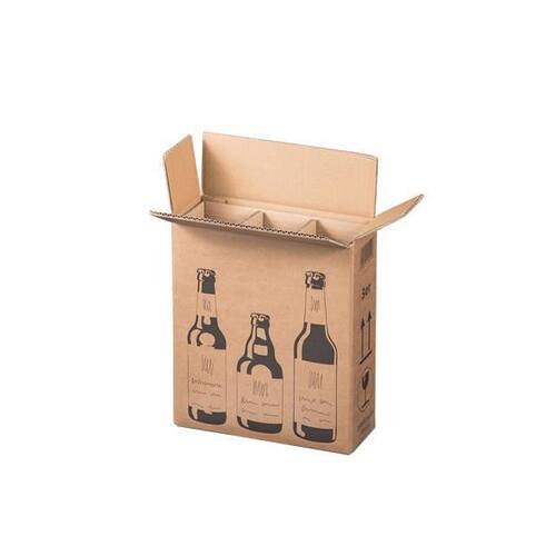 Smartbox Pro Versandkarton für 3 Flaschen Bier, 255x88x288mm, braun, 5 Stück pro Packung Artikelbild