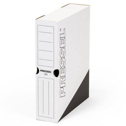 Pressel Archivbox A75, Weiß-Schwarz, 75mm, Karton, neues Design, 20 Stück (vorher Art.Nr. 203) Artikelbild Secondary1 L