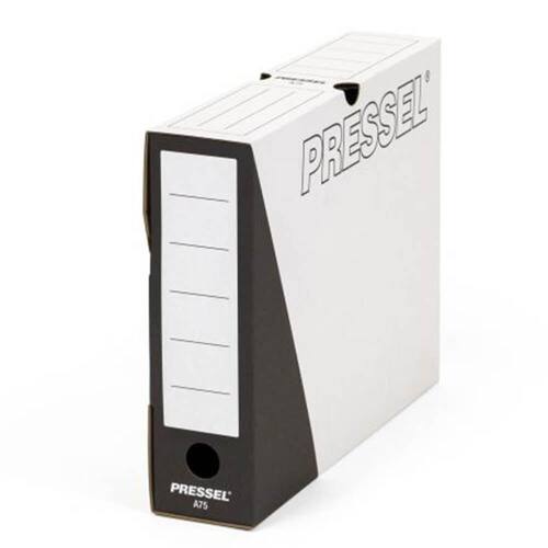 Pressel Archivbox A75, Weiß-Schwarz, 75mm, Karton, neues Design, 20 Stück (vorher Art.Nr. 203) Artikelbild Secondary2 L