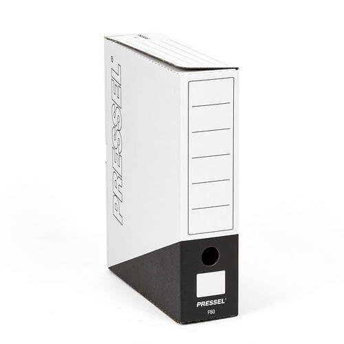 Pressel Ablagebox F80, Weiß-Schwarz, 80 mm, 20 Stück (vorher Art.Nr. 209) Artikelbild
