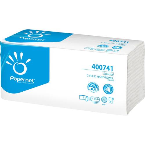 PAPERNET Papierhandtücher C-Falz, 2-lagig, hochweiß, Zellstoff, 2880 Stück Artikelbild