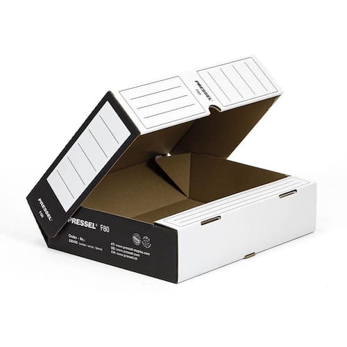 Pressel Ablagebox F80, Weiß-Schwarz, 80 mm, 20 Stück (vorher Art.Nr. 209) Artikelbild Secondary2 L