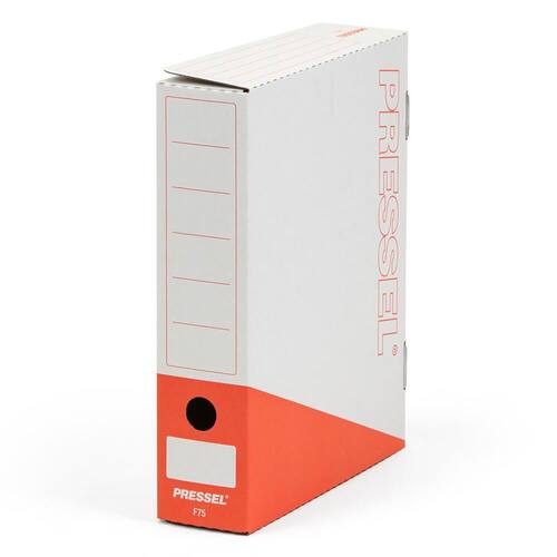 Pressel Ablagebox F75, Weiß-Rot, 75 mm, 20 Stück (vorher Art.Nr. 220103) Artikelbild