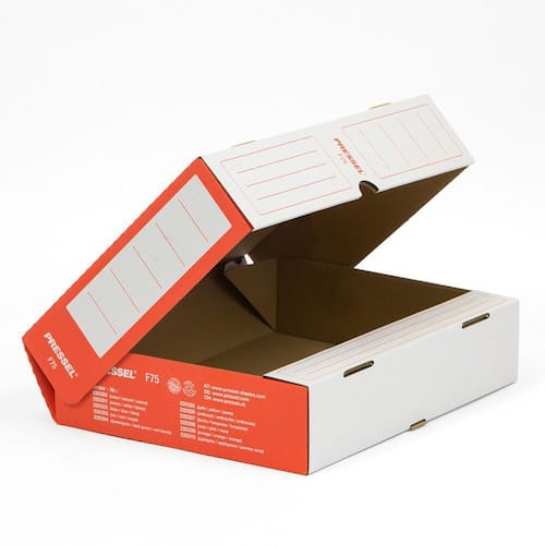 Pressel Ablagebox F75, Weiß-Rot, 75 mm, 20 Stück (vorher Art.Nr. 220103) Artikelbild Secondary2 L