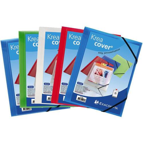 Exacompta Einschlagmappe Kreacover®, Eckspannmappe, Flügelmappe, 3 Klappen, PP, 0,5mm, Eckspanngummi,A4, 240x320mm, weiß, transparent, 1 Stück Artikelbild Secondary1 L