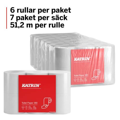 KATRIN Toalettpapper 360 2-lagers, 360 ark produktfoto Secondary2 L