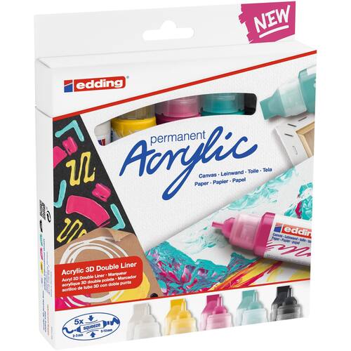 Akryltusj EDDING sett 3D basic (5) produktbilde Secondary1 L