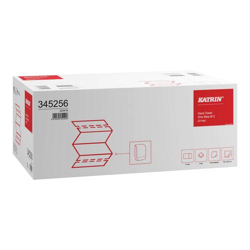KATRIN Pappershandduk One Stop M2, 2-lagers vit produktfoto Secondary1 L