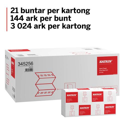 KATRIN Pappershandduk One Stop M2, 2-lagers vit produktfoto Secondary2 L