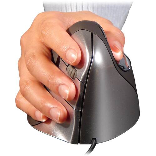Bakker Elkhuizen Maus Evoluent 4, Computermaus, Mouse, für Rechtshänder, schwarz/silber, 1 Stück Artikelbild Secondary1 L