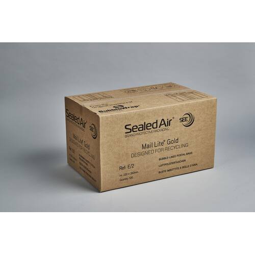 Mail Lite® Luftpolsterversandtasche für DVDs, E/2, 220x260mm, braun, 100 Stück pro Packung Artikelbild Secondary2 L