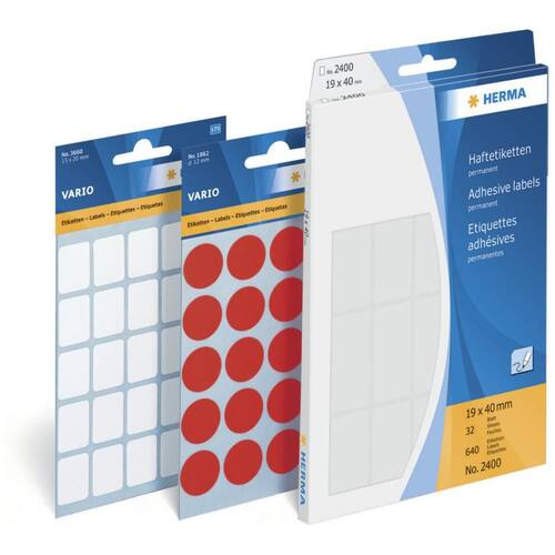 Herma Etiketten permanent, weiß, 19x40mm, 640 Etiketten/Packung Artikelbild Secondary1 L