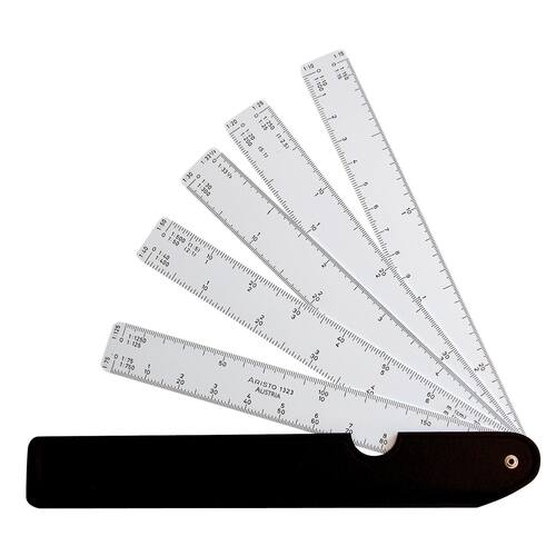 ARISTO Fächermaßstab 1323, 150 mm, Weiß Artikelbild