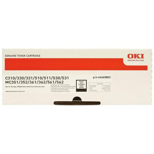 OKI Original Toner 44469803, Lasertoner, Tonerkartusche, schwarz, 1 Stück Artikelbild