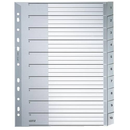 Leitz Ordnerregister A4, 1-10, PP, grau, 1 Packung Artikelbild Secondary1 L