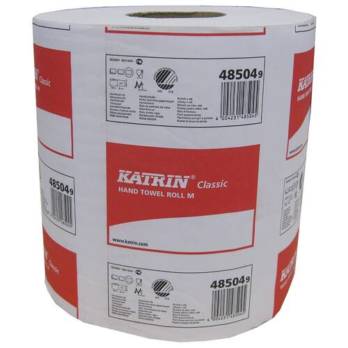 KATRIN Papierhandtuch Rolle Classic M, 1lagig, 20,5x38cm, naturweiß (6 Rollen) Artikelbild