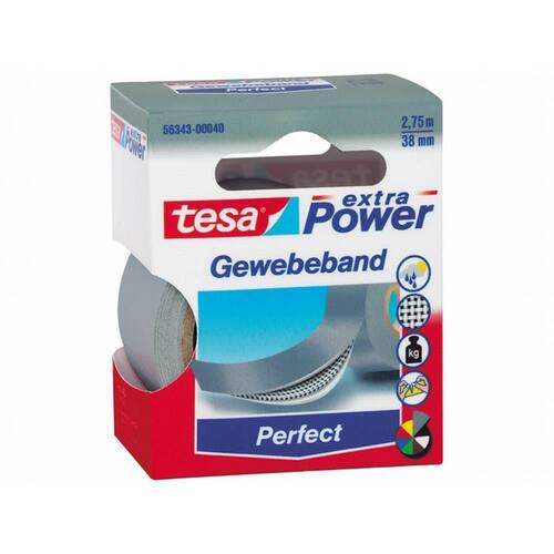 tesa® Gewebeband extra Power Perfect, Grau, 38 mm x 2,75 m Artikelbild