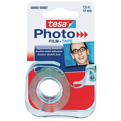 tesa® Klebeband für Fotoalben, doppelseitig, im Abroller, 12mm x 7,5m, 1 Stück Artikelbild