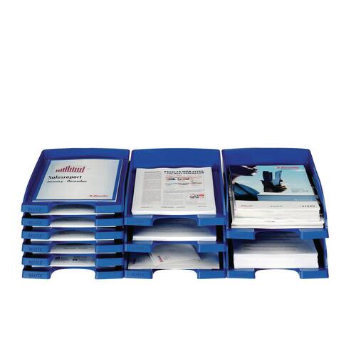 Leitz Briefkorb Plus flach 5237, Ablagekorb, A4, Blau, 1 Stück Artikelbild Secondary2 L