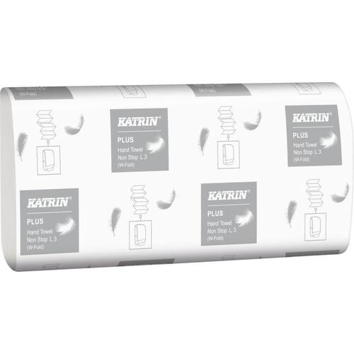 KATRIN Plus Papierhandtuch Non Stop L3 wide Handy Pack, W-Falzung, 320x240mm, 25x90 Tücher, weiß, 1 Karton Artikelbild