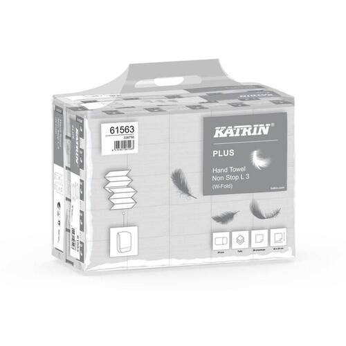 KATRIN Plus Papierhandtuch Non Stop L3 wide Handy Pack, W-Falzung, 320x240mm, 25x90 Tücher, weiß, 1 Karton Artikelbild Secondary1 L
