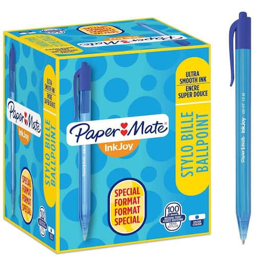 Paper Mate Inkjoy™ 100 RT Kugelschreiber mit Druckmechanik, blau, 100 Stück Artikelbild