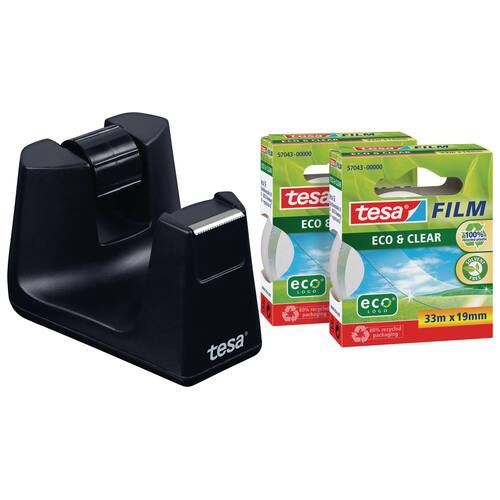 tesa® Tischabroller Easy Cut SMART, schwarz, für 19mm, inkl. 2 Klebebänder, 1 Stück Artikelbild